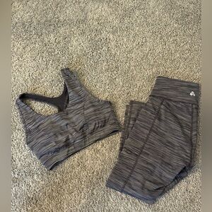 Striped Black and Gray Women's Activewear Set - Size Small Tek Gear